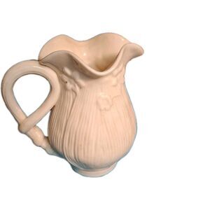 I. Godinger & Co. 6” Creamer Pitcher Ivory Floral Wrap Handle Detail